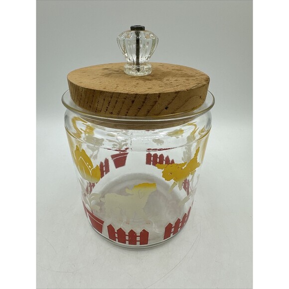 Vintage Jar Anchor Hocking Glass Biscuit Canister Storage 1940 - Picture 6 of 10